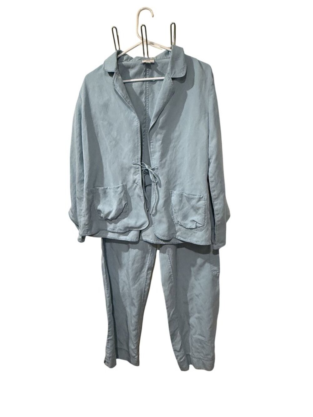 J. Jill Womens Blue Jacket (small) & Pants (medium) Set Lightweigh Casual Linen